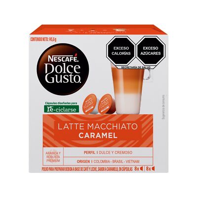Nescafe Dolce Gusto Coffee Capsules Caramel Latte Macchiato 48 Single Serve Pods