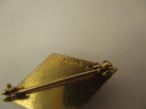 Vintage 14K Gold Phi Lambda Kappa Pin Skull Crossbones Seed Pearl Ruby 2.9g - Picture 4 of 5