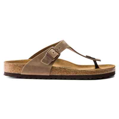 [943811] Birkenstock Womens Gizeh Oiled Leather Tobacco Brown Sandals *NEW*