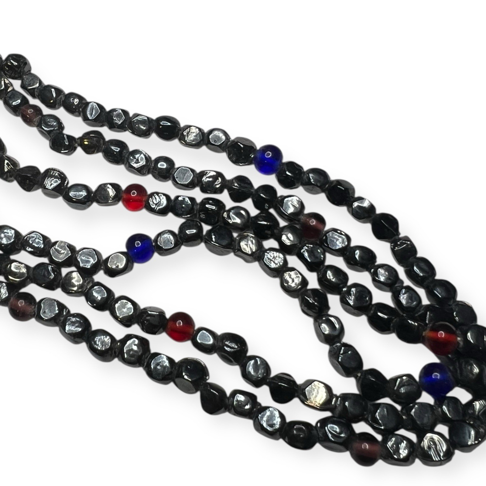 Multi-Strand Hematite Beaded Statement Necklace R… - image 9