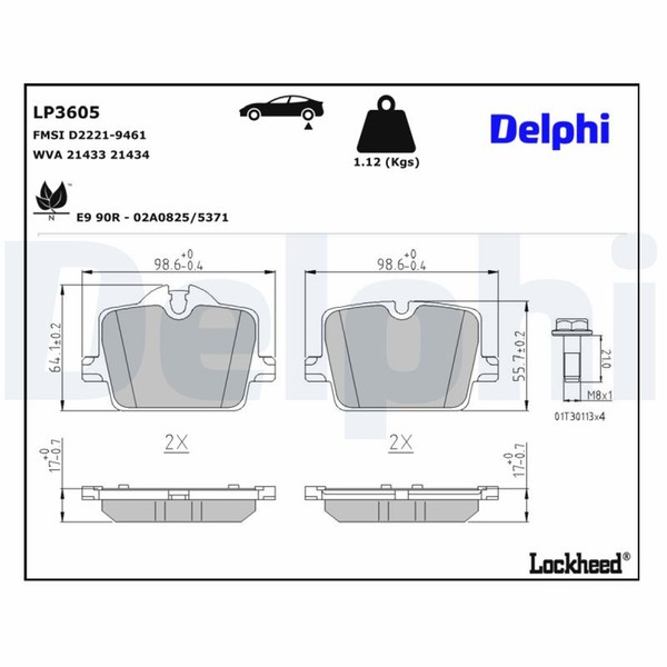 Delphi Bremsbelagsatz Scheibenbremse LP3605 FüR BMW 3Er Touring G21 G81 G20 G80-image