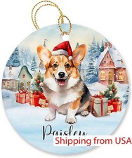 Personalized Name Corgi Lover Xmas Ornament 2023, Unique Corgi Dog Pet Orname...