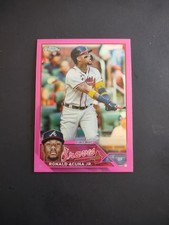  2023 Topps Chrome Pink Refractors #39 Ronald Acuna Jr. - Braves Baseball Card 