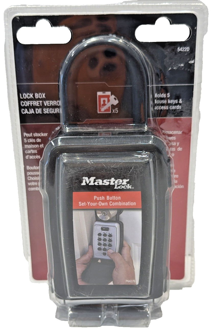 Master Lock Portable Lock Box Push Button Combination Model 5422D Fast ...
