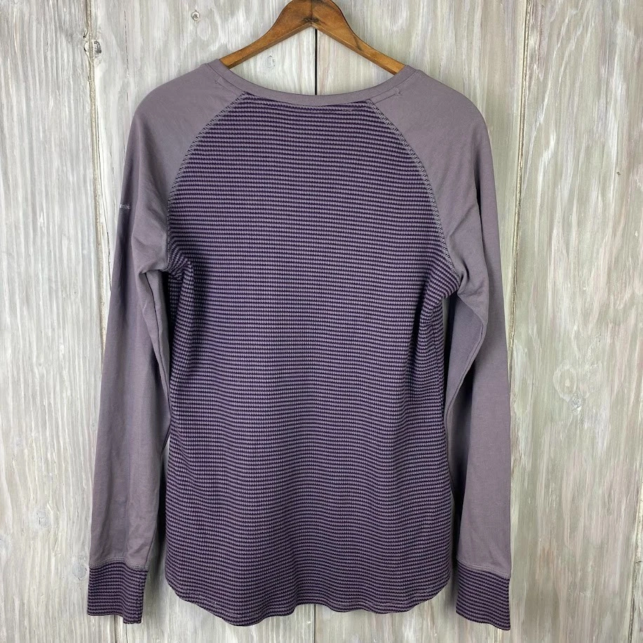 Columbia Mujer Talla L Térmica Crew Manga Larga Camisa Púrpura Azul Marino Cuello Redondo Foto 4 de 4