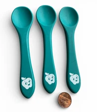 Teal Silicone Baby Spoons Set of 3!