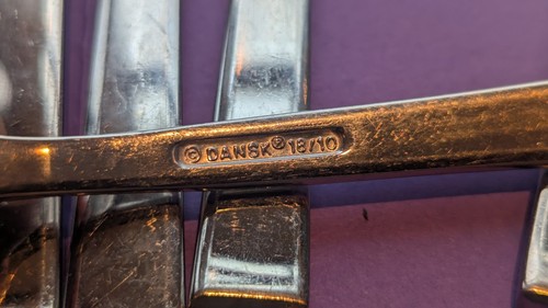 9 Stück Dansk Meridian Edelstahl 18/10 einfache flache Spitze glänzend Silberbesteck Besteck - Bild 2 von 2