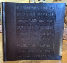 Pioneer Photo Album 200 Photos 4x6 Brown embossed words Memory