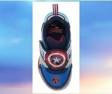 Marvel Avengers Toddler size 7 Boys CAPTAIN AMERICA Light-up Athletic Sneaker