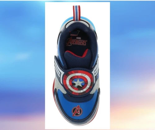 Marvel Avengers Toddler size 7 Boys CAPTAIN AMERICA Light-up Athletic Sneaker - Picture 1 of 17