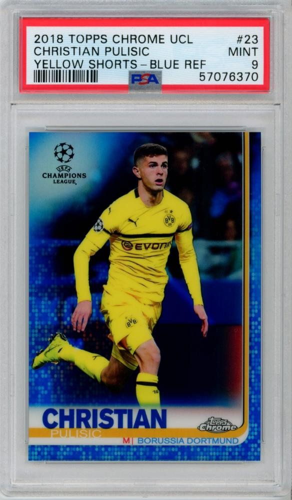 PSA9 2018 Topps Chrome Champions League Christian Pulisic Blue /150 Card