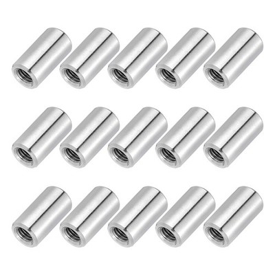 15 Stück M6x1mm Steigung 6mm/0.24'' 304 Edelstahl Runde Kupplungsmutter