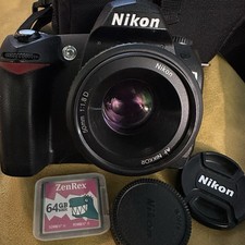 Nikon D70 6.1MP DSLR Camera Body 50mm 1:1.8 D Lens- new 64gb Memory Card- Bag