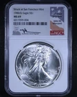 1986-(S) American Silver Eagle - $1 NGC MS69 - John M. Mercanti Signed