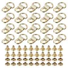 Shoe Boot Lace Hook, 50 Pack Stainless Steel Boot Buckle with Rivets, Gold Tone