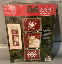 Dimensions FeltWorks Appliqu  8138 Let It Snow Welcome Banner Snowman Christmas
