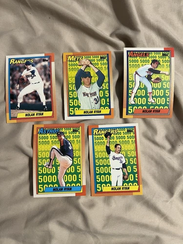5 Card Nolan Ryan 1990 Topps Through The Years Set Real Nice Mint Astros Mets 🔥