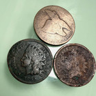 LOT OF 1858 FLYING EAGLE, 1864 & 1865 INDIAN HEAD PENNY/CENT (#11872) — photo 1
