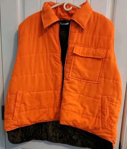 Rebark REVERSIBLE HUNTING CAMO BLAZE ORANGE ZIP UP VEST 2 XL? LIGHTWEIGHT - Picture 5 of 7