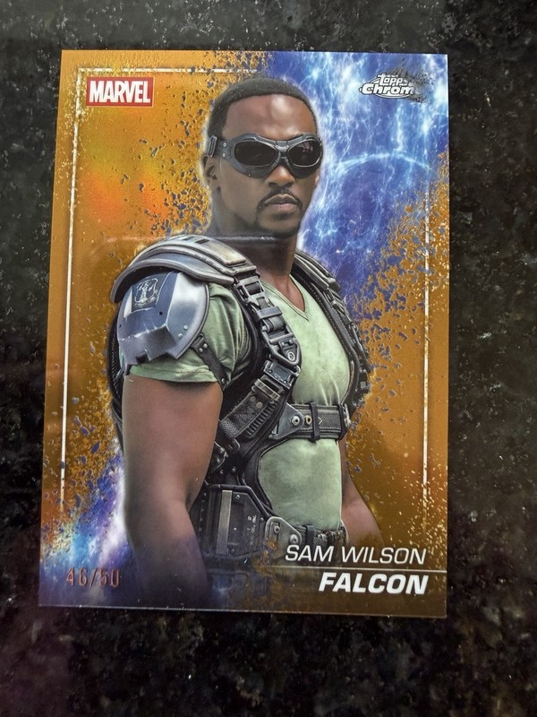 2025 Topps Chrome Marvel Studios SAM WILSON FALCON GOLD Snap /50 Refractor #41