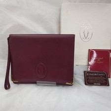 Cartier Clutch Bag Wine Bordeaux Used