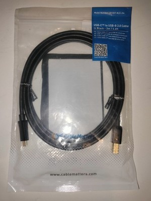 NEW & Sealed Usb C To Usb B 3.0 Cable 6ft Usb 3.0 Type C To Type B Printer Cable
