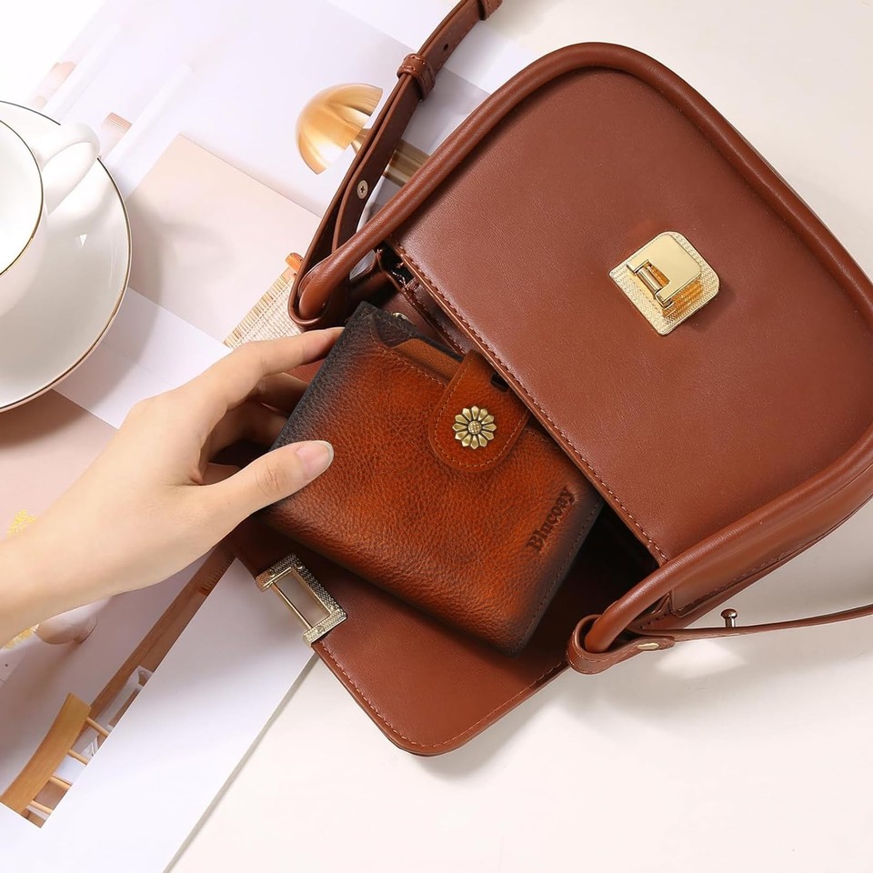 Wallet Women,RFID Blocking Leather Womens Wallet Bifold Compact Card ...