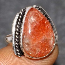 Sunstone 925 Silver Plated Ring US 7 Perfect For Gifting JW