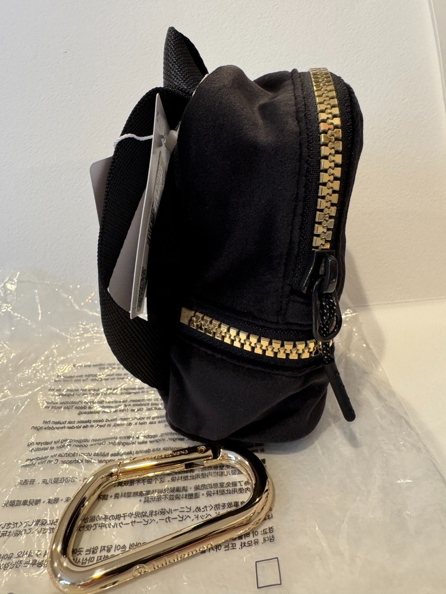 Lululemon Velour Zip City Adventurer Nano Backpack Keychain Bag