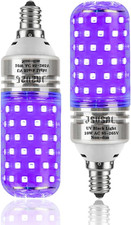 LED Black Light Bulbs,10W E12 Candle Blacklight Bulb, AC 85-265V,UVA Level 395-4