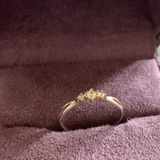 STE-BEE branded Silver triple gemstone Zircon Bow Band Ring 925 size L/M