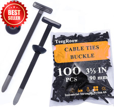 100pc Nylon Cable Tie Buckles Quick Release Rivet Clips Self‑Locking Fasteners