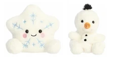 Palm Pals Holiday Plush 2 Piece Bundle, Glisten Snowflake and Freeze Snowman