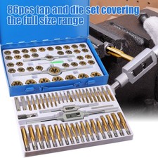 86 pcs Tap and Die Set, SAE and Metric Standard, Large Tap and Die Set