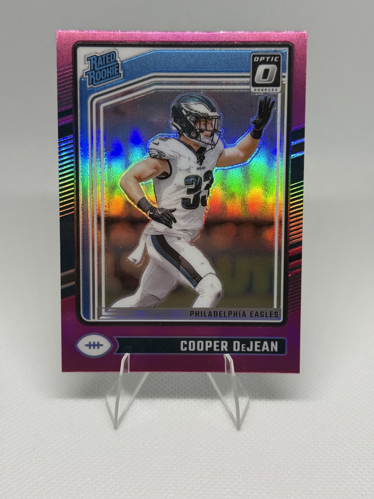 2024 Panini Donruss Optic Rated Rookie Cooper DeJean #221 Pink Prizm RC Eagles ✨
