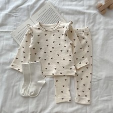 Baby Clothing Set Home Suit Autumn and Winter Print Girl's Suit T Shirt Pant