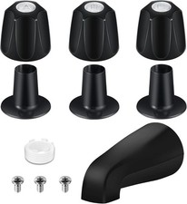 Tub Shower Trim Kit, Matte Black 3 Piece Shower Knob and Bath Tub Spout, for ...