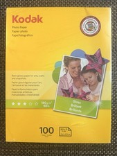 Box of 100 Kodak Photo Paper 8.5x11" Gloss Instant Dry 6mil InkJet New/Sealed