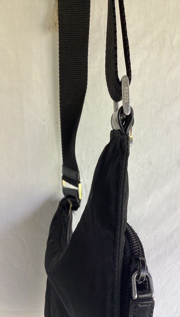 VTG PRADA Black Tessuto Nylon Asymmetric Sling Cargo Messenger VTG PRADA Black Tessuto Nylon Asymmetric Sling Cargo Messenger