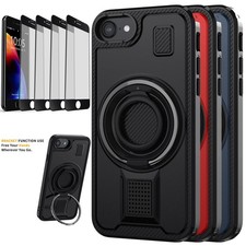 For Apple iPhone 8 4.7" Rugged Hybrid Slim Case Cover / Glass Screen Protector