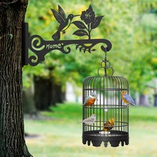 10 Inch Metal Plant Hooks (2-Pack) - Decorative Wall Hangers with Bird Design...