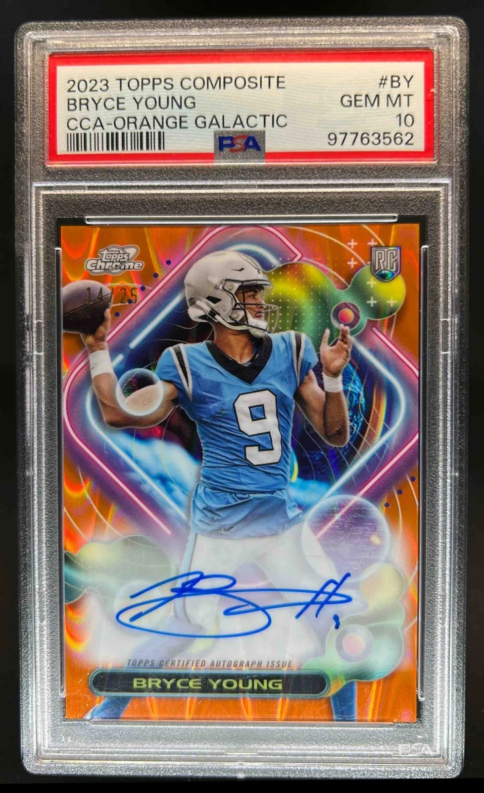 Bryce Young Topps Composite Cosmic Chrome Autographs #BY Orange Galactic