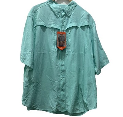 HABIT Mens Kestrel Creek S/S Shirt Aruba Blue Sz X-Large UPF 30+ NWT