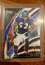 2025 Panini Select - Club Level Ray Lewis  White Shock Prizm Jersey #052/799