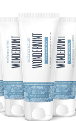 3 Schmidt's WONDERMINT Tooth & Mouth Paste Helps Whiten Teeth 4.7oz SEALED NIB