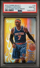 2012 Select #10 Carmelo Anthony Stars Hot Stars Gold Prizm #'d /10 PSA 10! POP 1