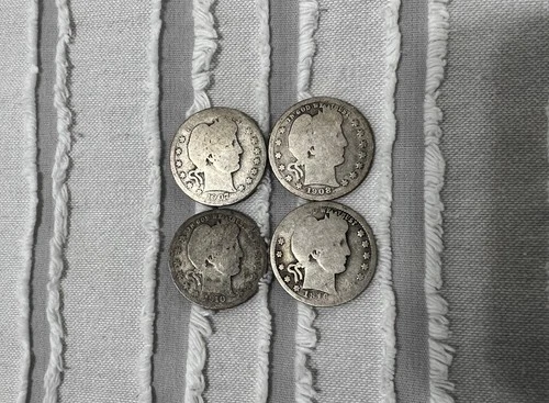 $1 Face - 90% Silver Barber Quarters Circulated