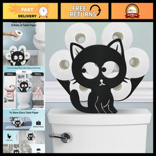 Cat Toilet Paper Holder Stand - Stylish Bathroom Decor  Storage Solution
