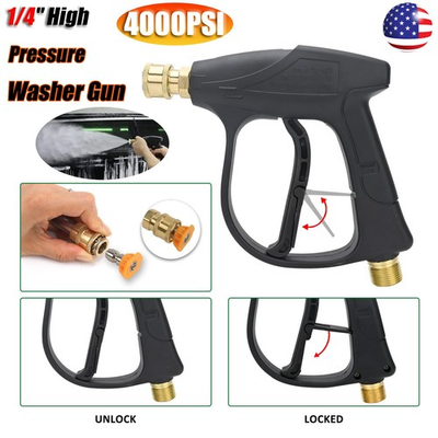 #ad 1 4quot; High Pressure Washer Gun 4000 PSI Car Wash Foam Spray Short Wand w 5 Nozzle $9.89