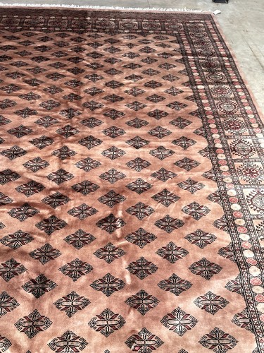 Hand-Woven Wool, Silk Princess Bokhara Area Rug, 8.9' x 11.8' - Afbeelding 3 van 11